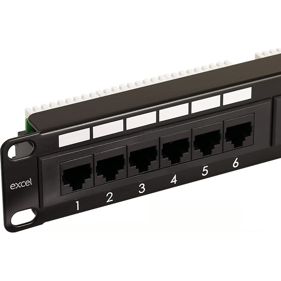 Excel CAT 6 Unscreened Patch Panel - 24-port (1U)