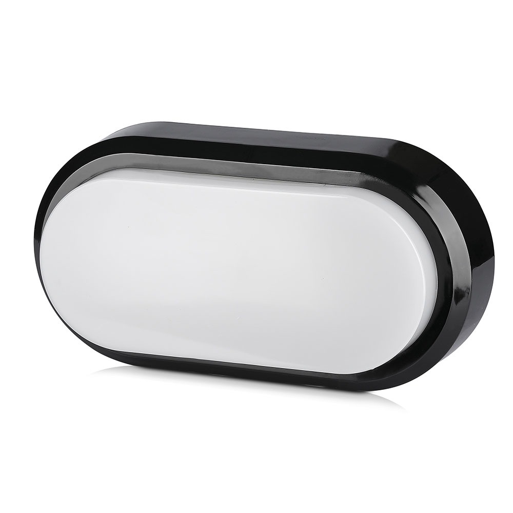 V-TAC 1308 - VT-8038 8W RECTANGLE OVAL DOME LIGHTS 3000K BLACK BODY