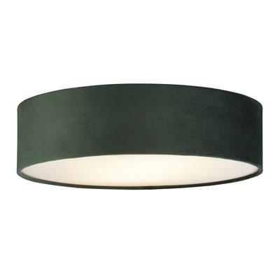 23298-2GR - DRUM 2 2LT FLUSH CEILING LIGHT - GREEN VELVET SHADE