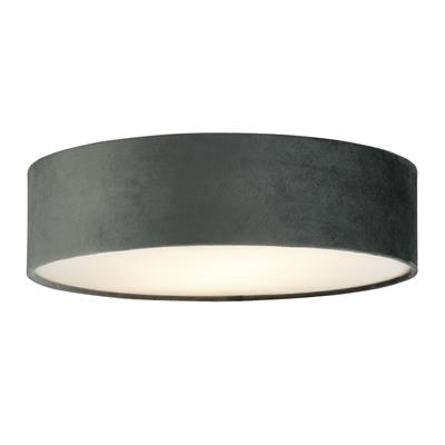 23298-2GY - DRUM 2 2LT FLUSH CEILING LIGHT - GREY VELVET SHADE