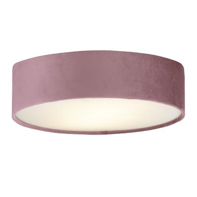 23298-2PI - DRUM 2 2LT FLUSH CEILING LIGHT - PINK VELVET SHADE