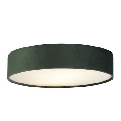 23298-3GR - DRUM 2 3LT FLUSH CEILING LIGHT - GREEN VELVET SHADE