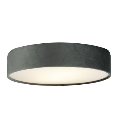 23298-3GY - DRUM 2 3LT FLUSH CEILING LIGHT - GREY VELVET SHADE