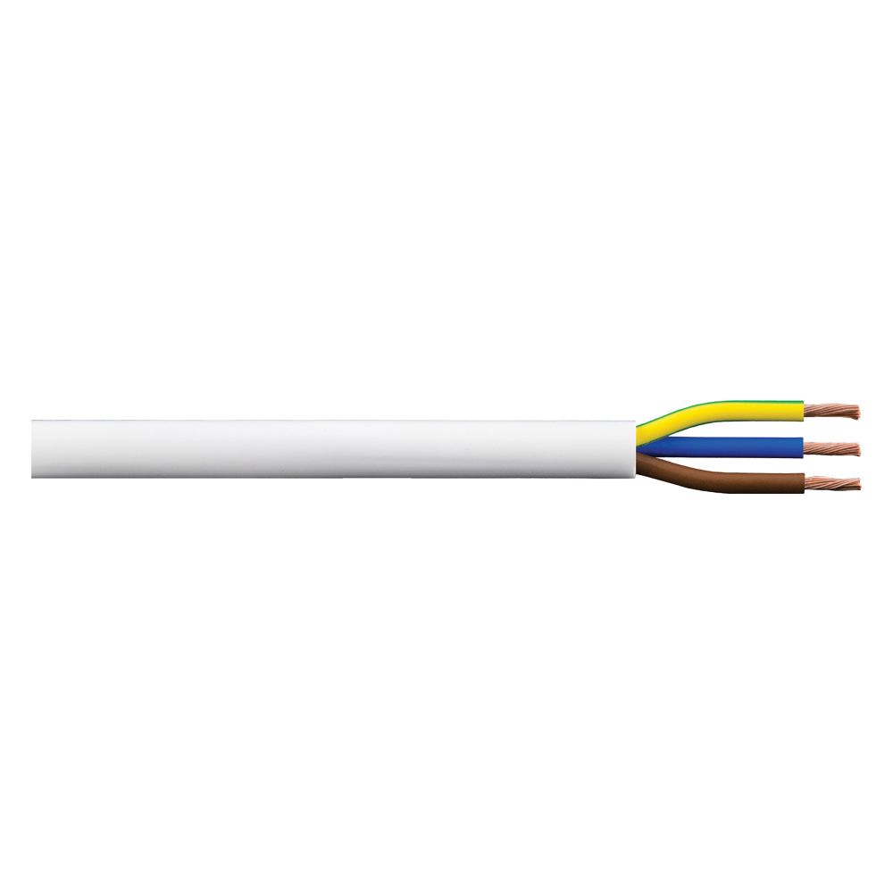 0.75mm² 3 Core Heat Resistant Round Flexible Cable [Cut to Length]