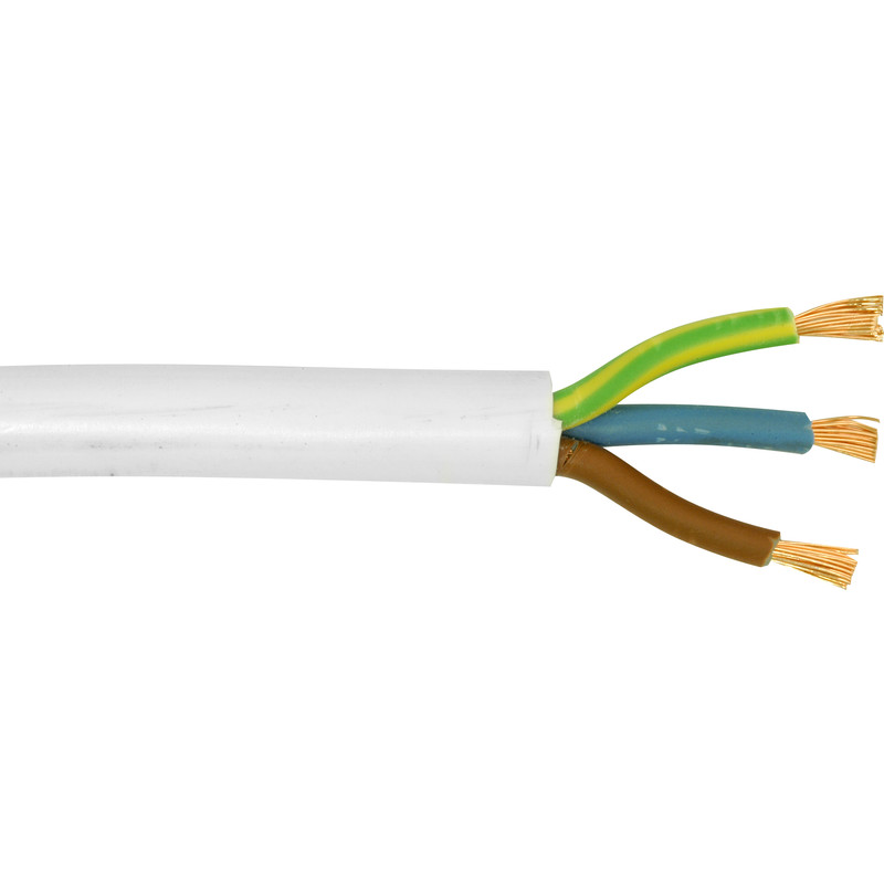 1.0mm² 3 Core PVC Round Flexible Cable (Black)