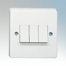 Crabtree 3G 10AX 2W SP Light Switch