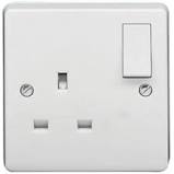 Crabtree 1G 13A SP Switched Socket with Twin Earth