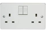 Crabtree Capital 2G 13A SP Switched Socket with Twin Earth