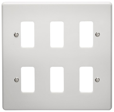 Crabtree Rockergrid 6 Gang Flush Moulded Grid Plate