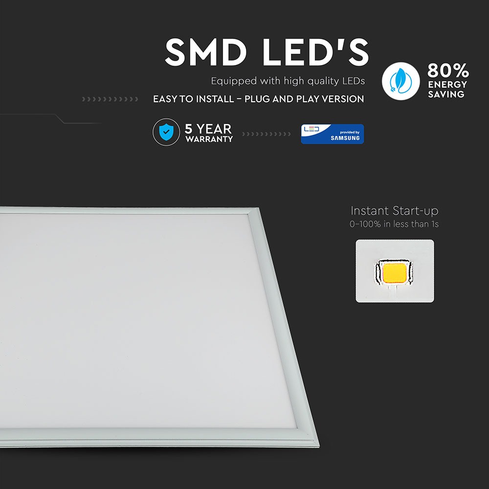 V-TAC 632 VT-645 45W LED PANEL LIGHT-600x600MM SAMSUNG CHIP 3000K 5 YRS WTY 