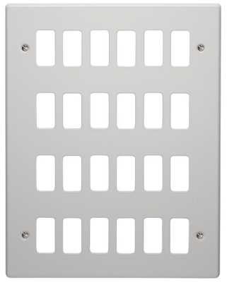 Crabtree Rockergrid 24 Gang Flush Metal White Grid Plate