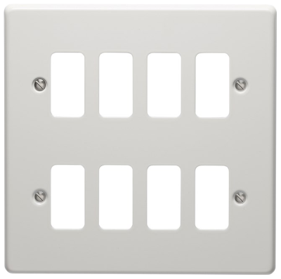 Crabtree Rockergrid 8 Gang Flush Metal Grid Cover Plate