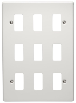 Crabtree Rockergrid 9 Gang Flush Metal Grid Cover Plate