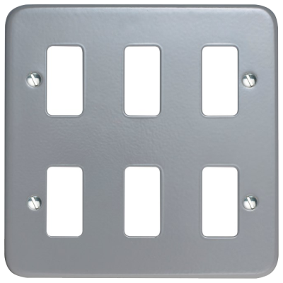 Crabtree Rockergrid 6 Gang Surface Metalclad Grid Cover Plate