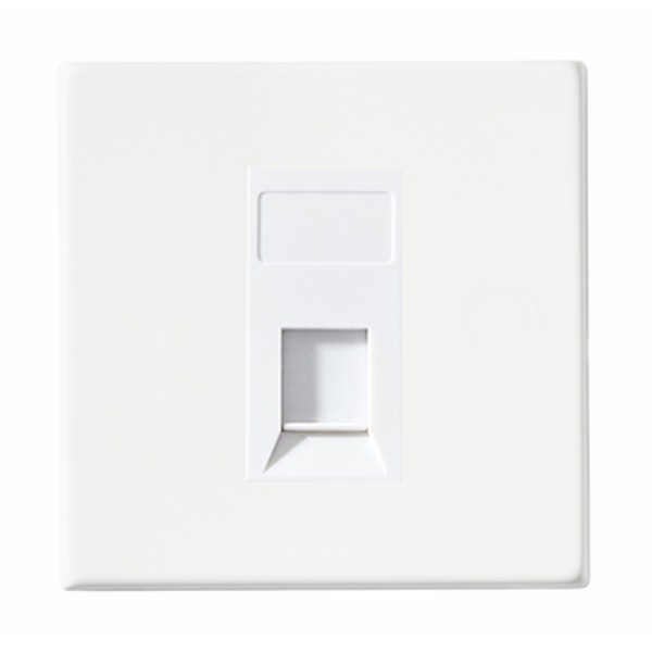 Hamilton Hartland CFX Gloss White 1 Gang Unshielded RJ45 CAT 5E Socket with White Insert