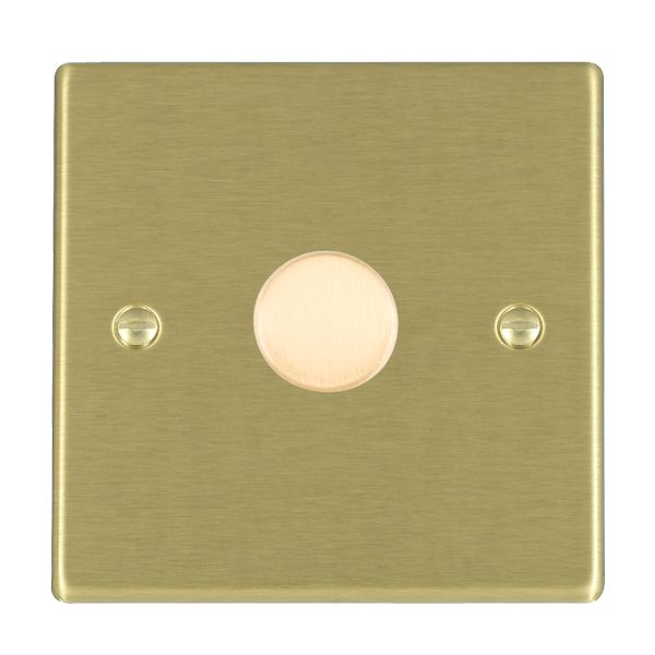 Hamilton Hartland Satin Brass 1g 100W LED 2 Way Push On/Off Rotary Dimmer Satin Brass