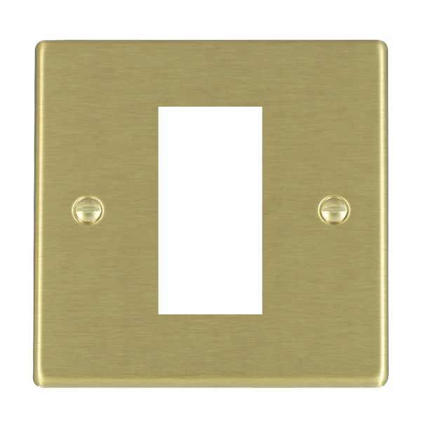 Hamilton Hartland EuroFix Satin Brass Single Plate complete with 1 EuroFix Aperture 25x50mm and Grid