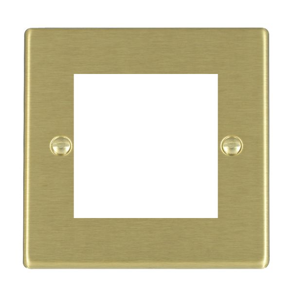 Hamilton Hartland EuroFix Satin Brass Single Plate complete with 2 EuroFix Apertures 50x50mm and Grid