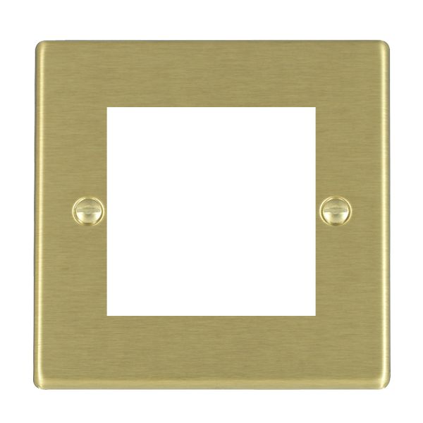 Hamilton Hartland EuroFix Satin Brass Single Plate complete with 2 EuroFix Apertures 50x50mm and Grid