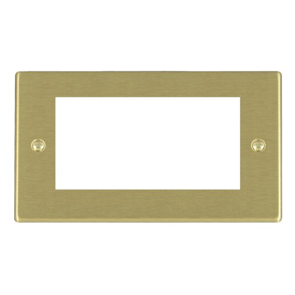 Hamilton Hartland EuroFix Satin Brass Double Plate complete with 4 EuroFix Apertures 100x50mm and Grid