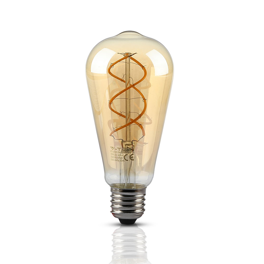 V-TAC 74165W ST64 FILAMENT BULB 2200K AMBER GLASS DIMMABLE