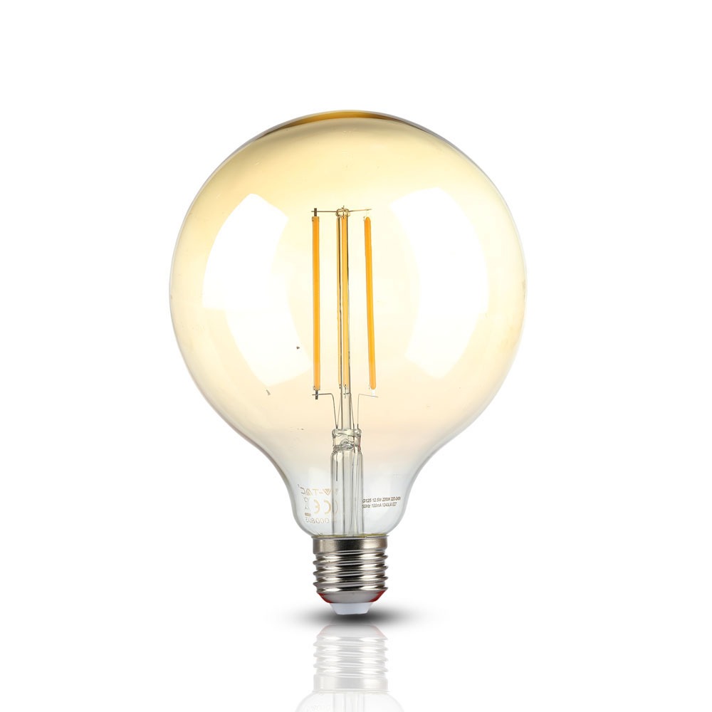 V-TAC 7456VT-2153 12.5W G125 LED FILAMENT BULB-AMBER GLASS 2200K E27