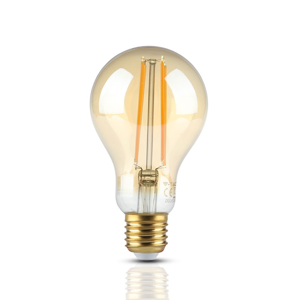 V-TAC 7457 - VT-2123 12.5W A70 LED FILAMENT BULB-AMBER GLASS 2200K E27