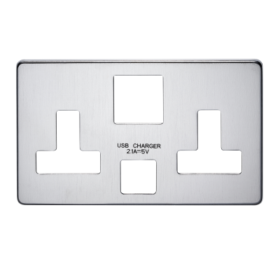 Crab 7506USB/SC 2x13A Swd Socket Plate