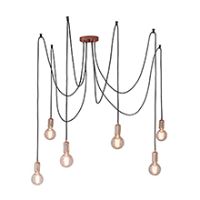 Endon 76580 Studio Pendant 6x60W Copper