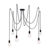 Endon 76583 Studio Pendant 6x60W Black