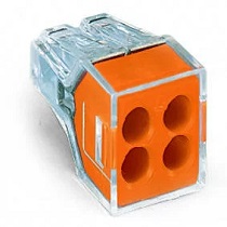 Wago Push Wire Connector 4 way - Orange (x50)