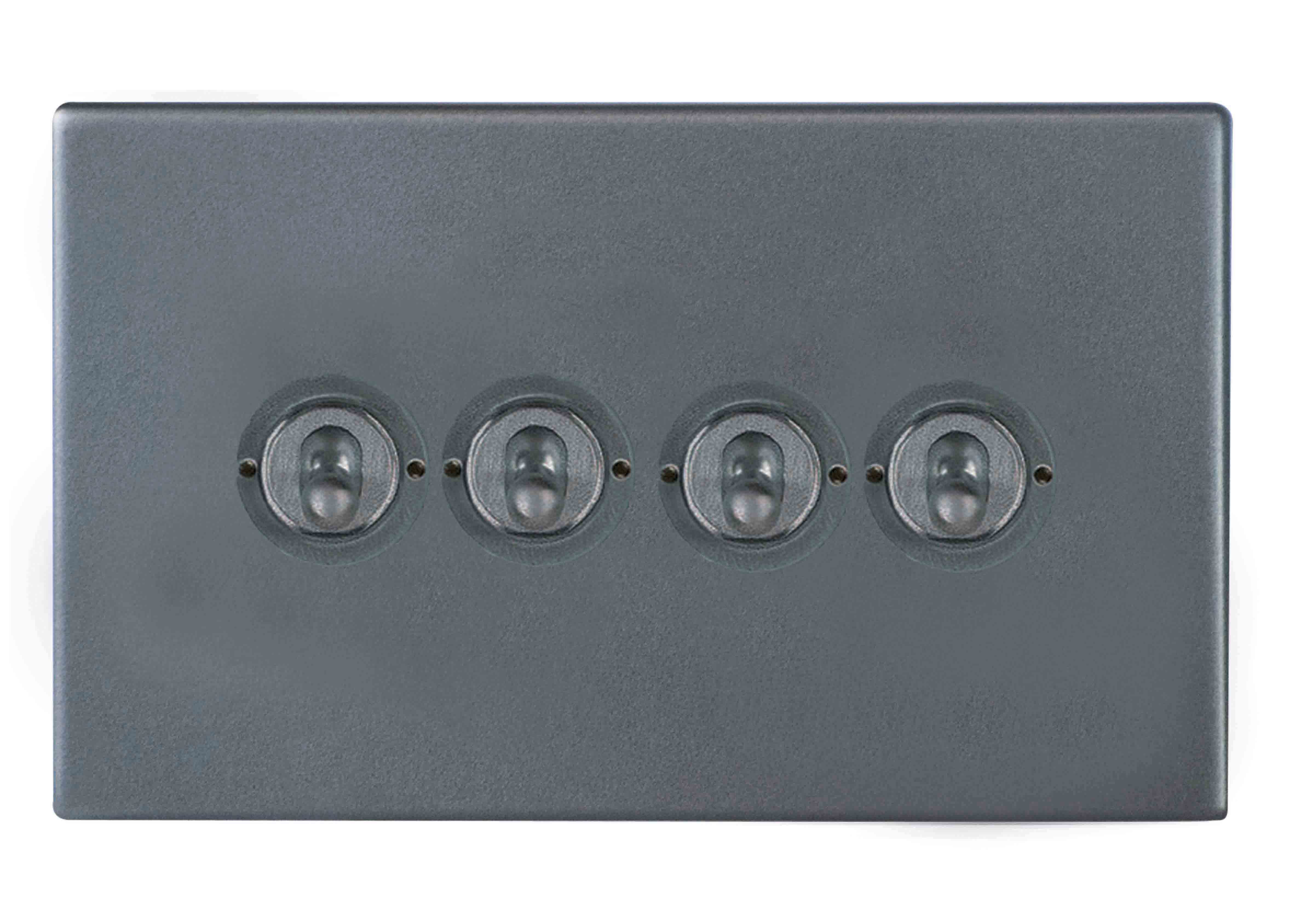 Hamilton Hartland G2 Anthra Gray 4 Gang 20AX 2 Way Toggle Switch with Anthra Gray Toggles