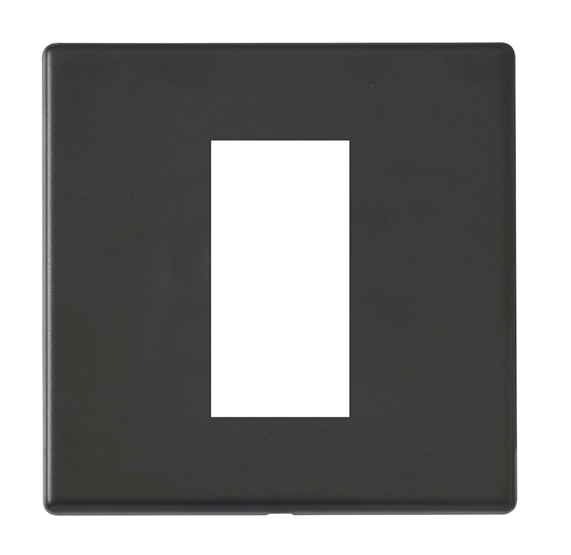 Hamilton Hartland G2 EuroFix Matt Black Single Plate complete with 1 EuroFix Aperture 25x50mm and Grid