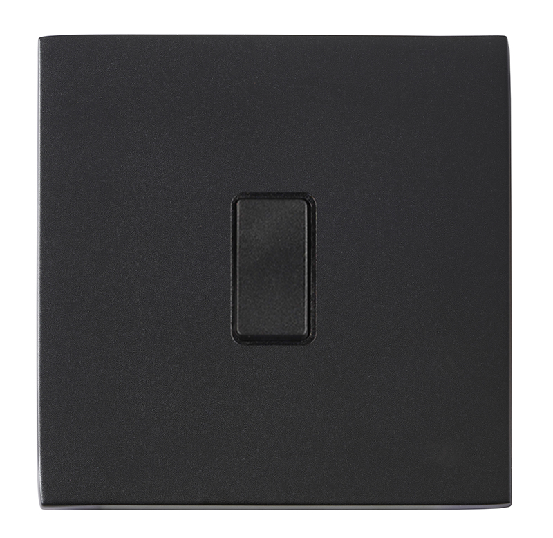 Hamilton 7G2MBR21BL-B Hartland G2 Matt Black 1 Gang 10AX 2 Way Switch with Black Rocker and Black Surround