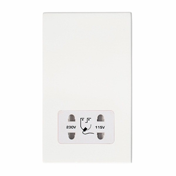 Hamilton Hartland G2 Matt White Dual Voltage Shaver Socket with White Insert