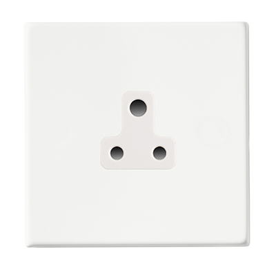 Hamilton Hartland G2 Matt White 1 Gang 5A Unswitched Socket with White Insert