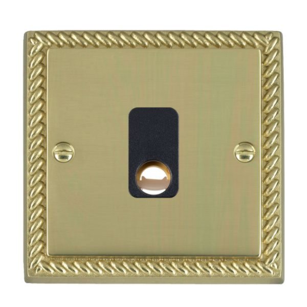 Hamilton 90COB Cheriton Georgian Polished Brass 20A Cable Outlet with Black Insert