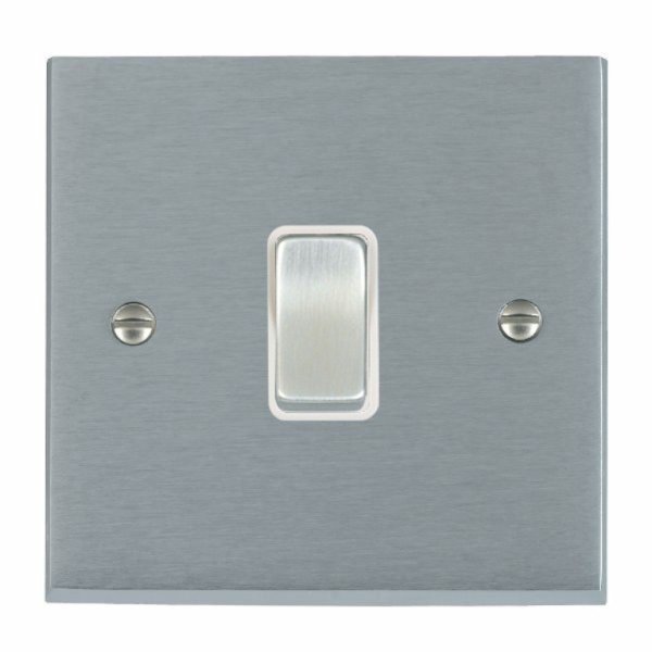 Hamilton 96R21SC-W Cheriton Victorian Satin Chrome 1 Gang 10AX 2 Way Switch with Satin Chrome Rocker and White Surround