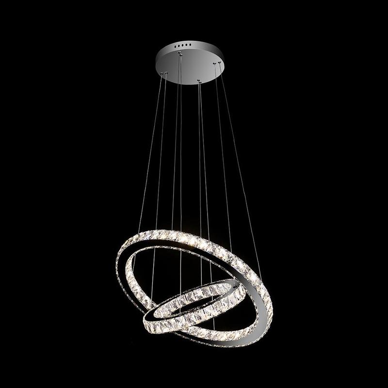 Large Double Ring Pendant Remote Colour Changing LED Chandelier