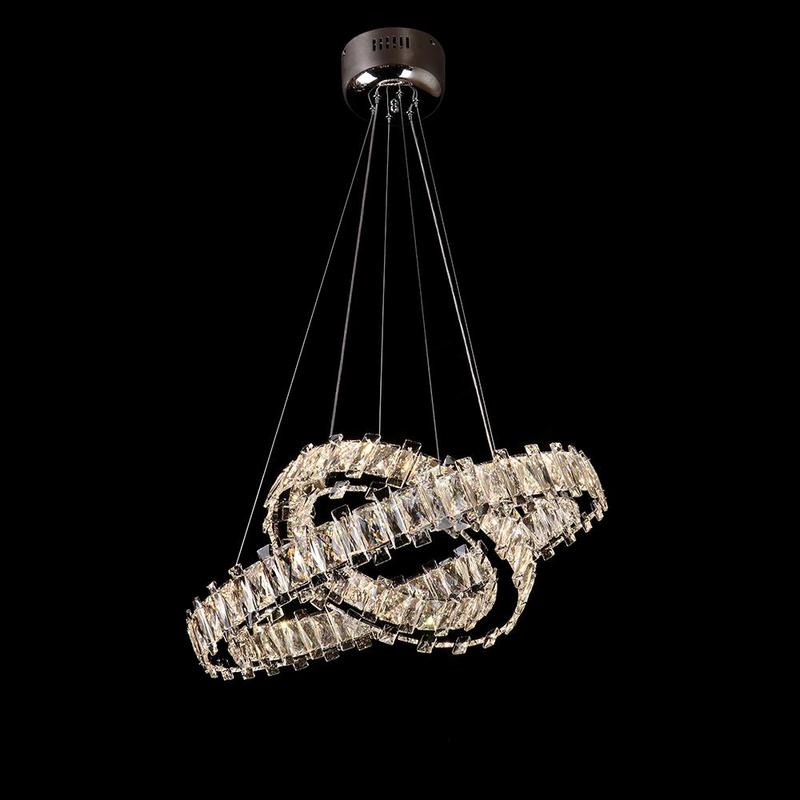 Crown Double Ring Pendant Remote Colour Changing LED Bespoke Chandelier