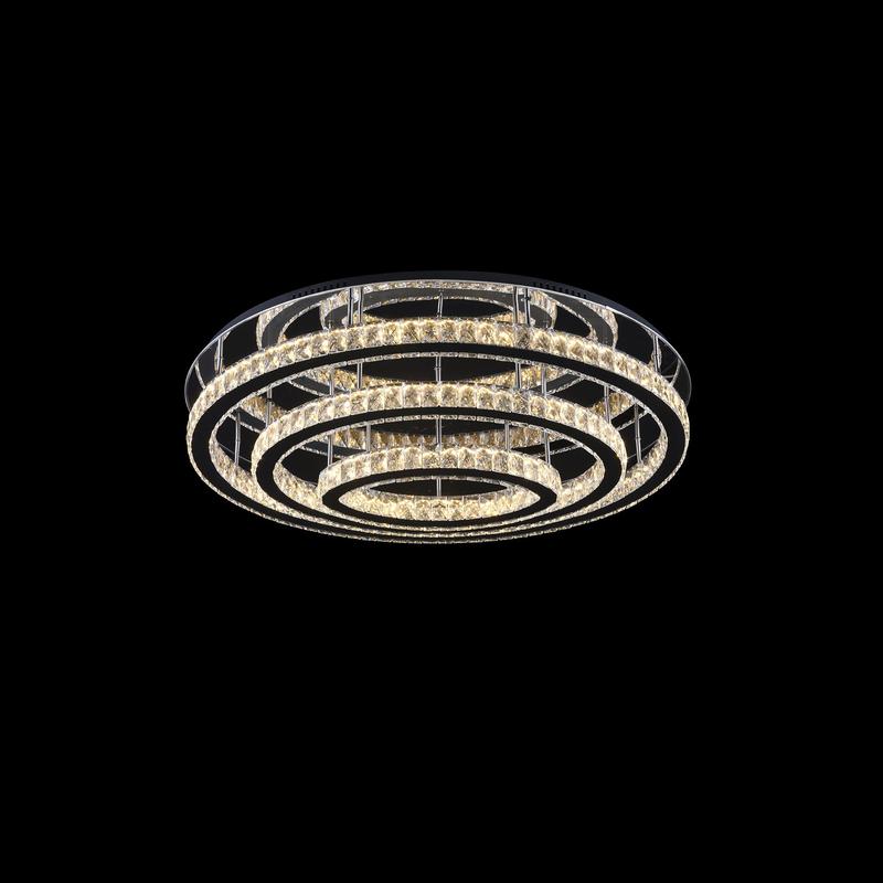 Large Oval Semi Flush Remote Colour Changing LED Chandelier