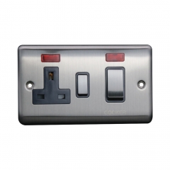 Thrion 45A Cooker Control Unit C/W Neon [Brushed Chrome/ Grey Insert]