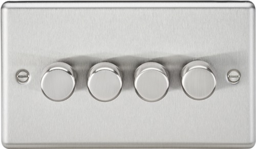 4G 2 way 10-200W (5-150W LED) trailing edge dimmer - Rounded Edge Brushed Chrome