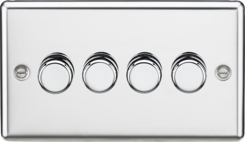 4G 2 way 10-200W (5-150W LED) trailing edge dimmer - Rounded Edge Polished Chrome