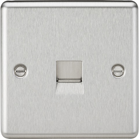 Telephone Master Outlet - Rounded Edge Brushed Chrome