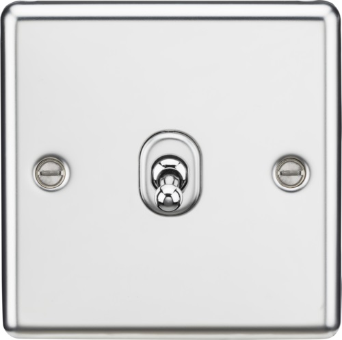 10AX 1G 2 Way Toggle Switch - Rounded Polished Chrome Finish