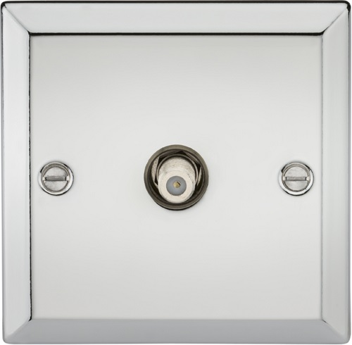 SAT TV Outlet - Bevelled Edge Polished Chrome