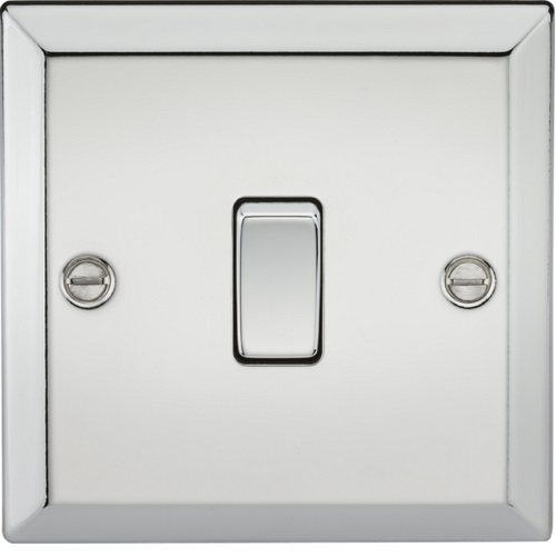 10AX 1G Intermediate Switch - Bevelled Edge Polished Chrome