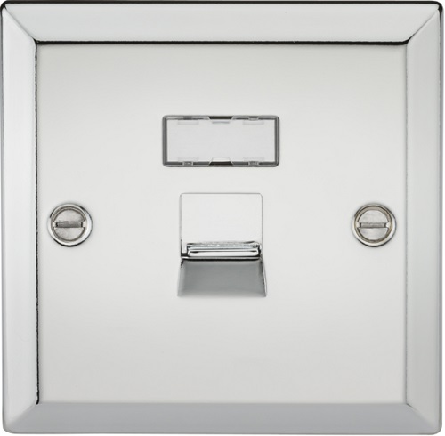 RJ45 Network Outlet - Bevelled Edge Polished Chrome