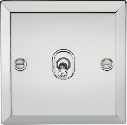 10AX 1G Intermediate Toggle Switch - Bevelled Edge Polished Chrome